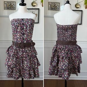 Vintage Y2K Deb Prairie Floral Tiered Ruffle Cowgirl Dress 1X